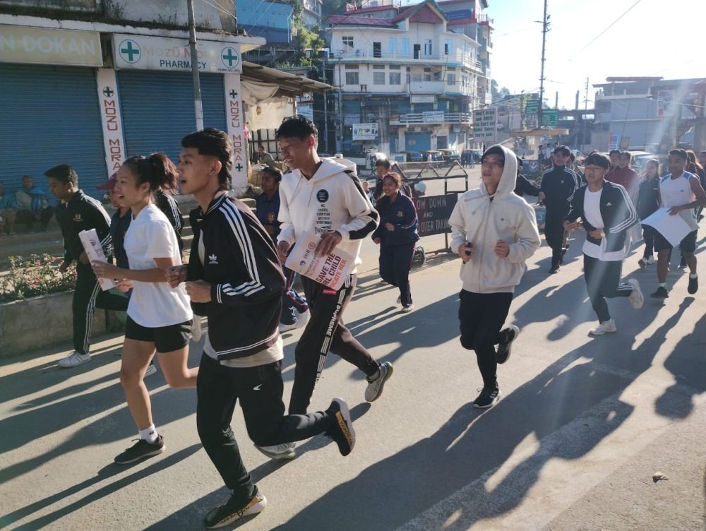 Participants of the 'Run for Unity' in Mokokchung on October 31.